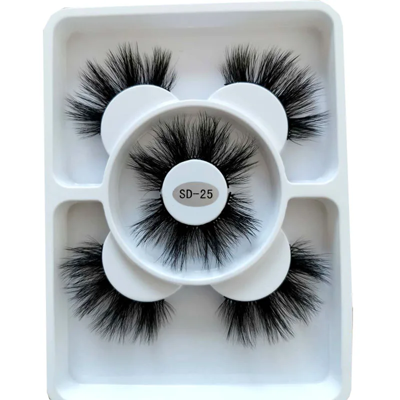 3 pairs Natural False Eyelashes Fake Lashes Long 3d Mink Eyelash Extension for Beauty