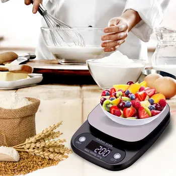 

Kitchen Scales Food Baking Weight Digital LCD Electronic Weighing Scale 10kg(gray)