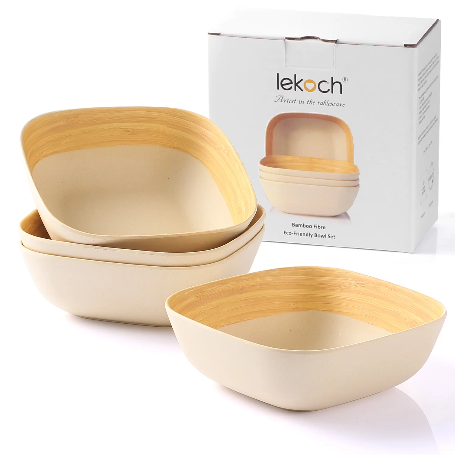 Lekoch бамбуковая зернистая чаша квадратная фруктовая закуска конфета салатная