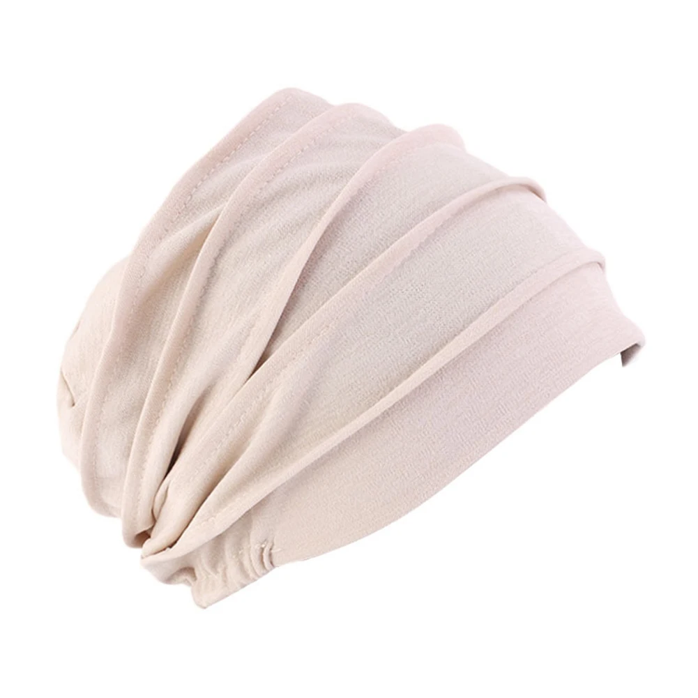 Женские хиджабы тюрбан кепка хлопок дышащая шапка эластичная ткань головной убор женские аксессуары для волос шарф для женщин-мусульманок - Цвет: beige