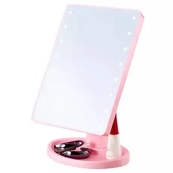 

Fashion Led Makeup Mirror Usb Makeup Mirror New Dressing Mirror Desktop Portable Storage Mirror For Bz1593