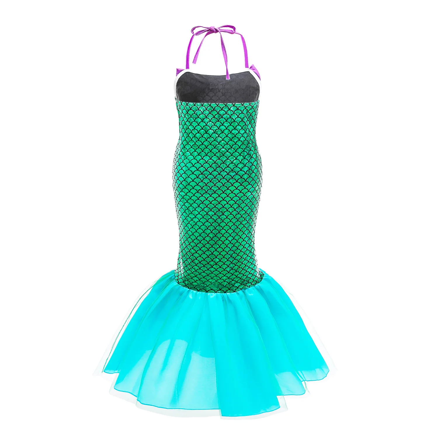 Платье Костюм Русалки для косплея для девочек, праздничная одежда для макияжа детский наряд принцессы Ариэль на Хэллоуин платье русалки