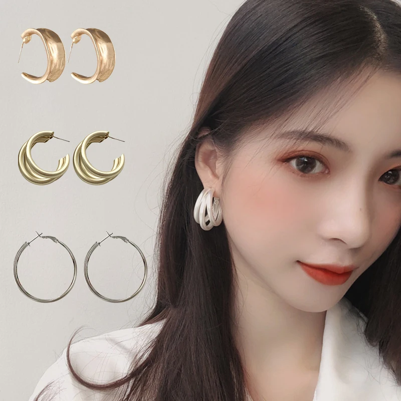 2019 New Fashion Earrings Gold For Women Round Shell Acrylic Geometric Earring Brincos Ethnic Vintage Jewelry | Украшения и