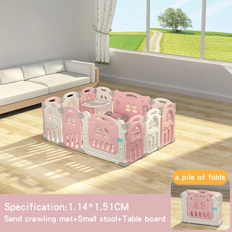 Pink10 Детские манежи, складные ограждения для детей, защита от активности, барьер для игры, забор для обучения, игровой двор M010 - Цвет: Pink10
