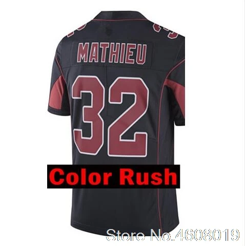 11 fitzgerard Arizona 31 Давид Джонсон Джерси 21 Патрик Питерсон 32 Tyrann Mathieu майки Прошитые Логотипы - Цвет: Color Rush