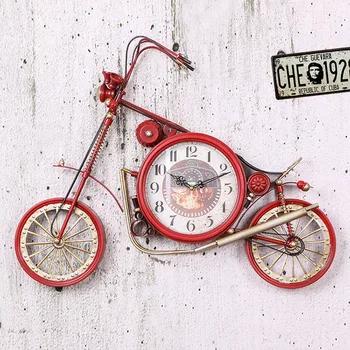 

Retro Motorcycle Model Clock Wall Decoration Clocks Home Bar Restaurant Accessories Wall Hanging Wall Ornaments Wy112803