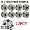 12Pcs/Set U604ZZ 4*12*4mm U Groove Ball Bearing Guide Pulley For Rail Track Linear Motion System ► Photo 1/3