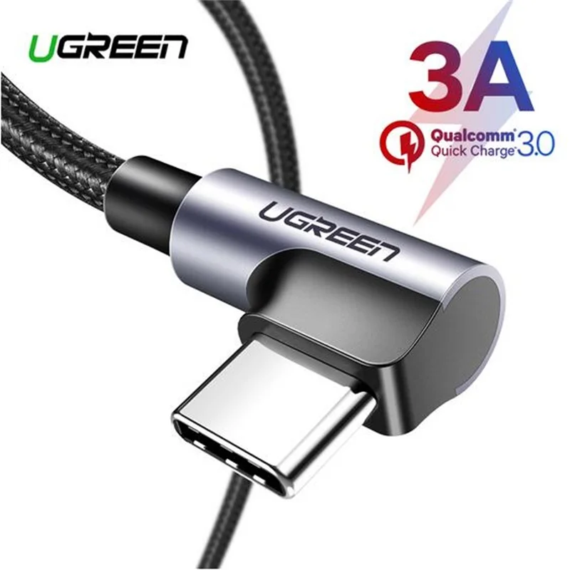 Кабель зарядный Ugreen usb type c 90 градусов для Samsung s9 s8 huawei xiaomi 9 8|Зарядные устройства| |