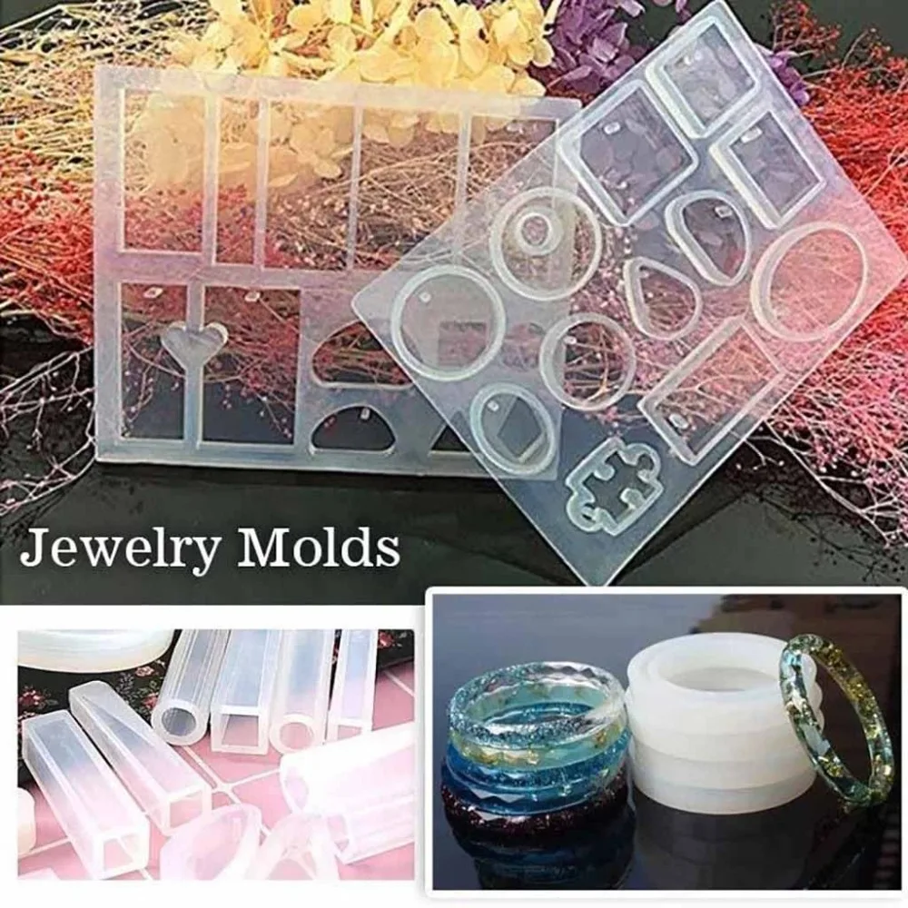 127pcs pendant jewelry mirror glue mold handmade crystal glue mold set DIY crystal glue jewelry mold 20D31 (14)