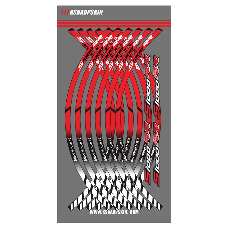 12 X Толстые края наружные наклейки на обод полосы колесные наклейки для BMW S1000RR стикер - Color: 4