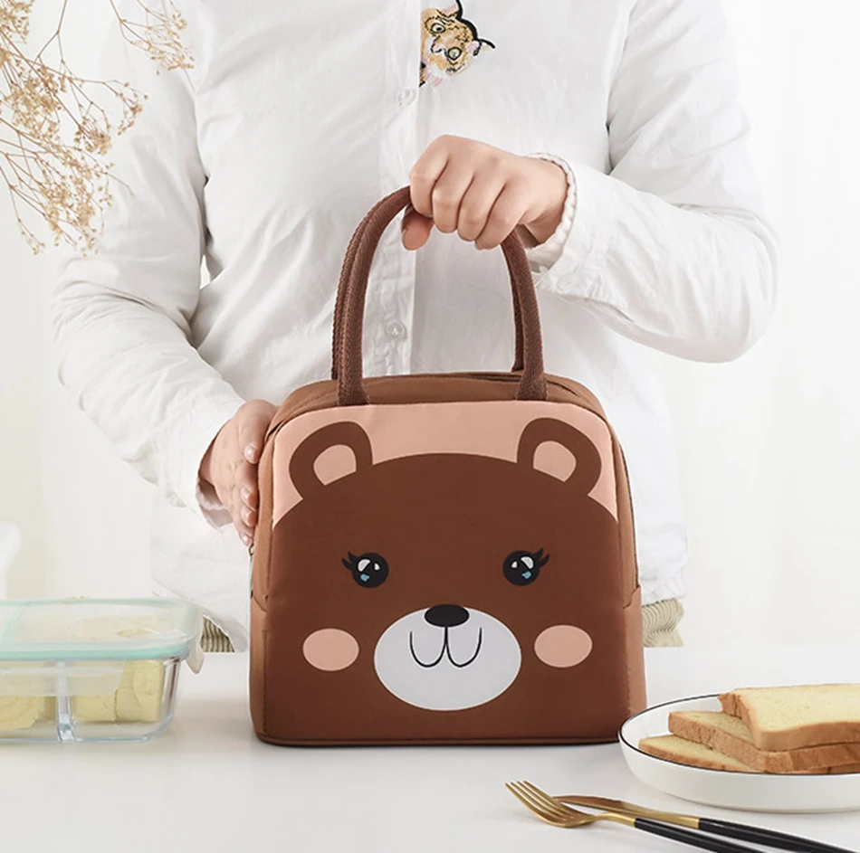 Мультфильм животных Rilakkuma Ланч сумка для женщин девочек дети портативный изолированная сумка-холодильник термо еда свежий пикника емкость фольга льда