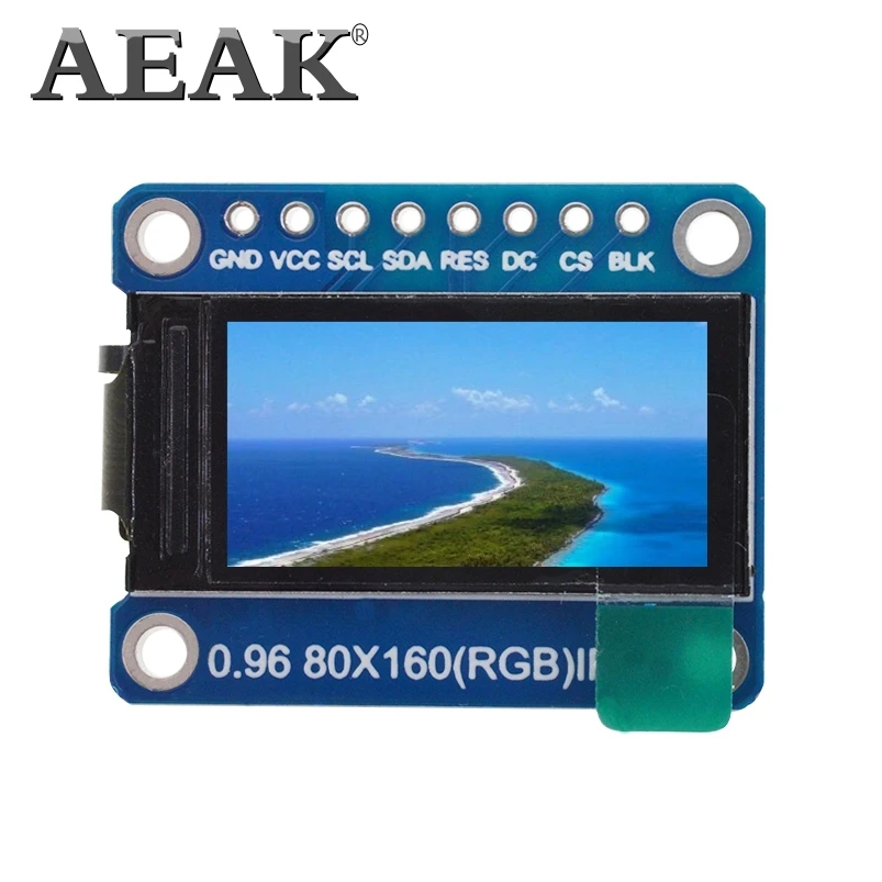 AEAK TFT дисплей 0 96 дюймов IPS 7P SPI HD 65K полноцветный ЖК модуль ST7735 Привод IC 80*160 (не