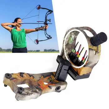 

5 Pins Compound Bow Sight 0.019 Optical Fiber Retinal Sight 16cm CNC Aluminum Horizontal Vertical Adjustment Bow Sight Shooting