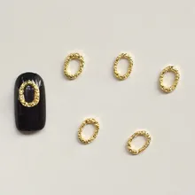 Металлический орнамент Японский Корейский Золотой эллипс льняной венок фототерапия роспись ногтей стикер для ногтей оптом 100 A