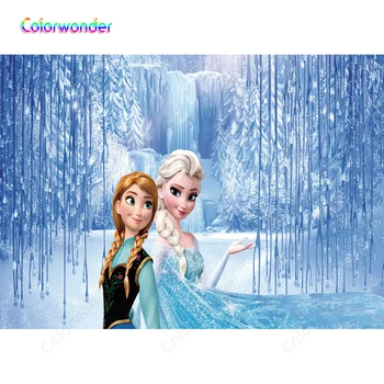 

Frozen Anna Ice Fall Background Baby Shower Children Birthday Portrait Art Photo Backdrop Photocall Photo Studio Custom Vinyl