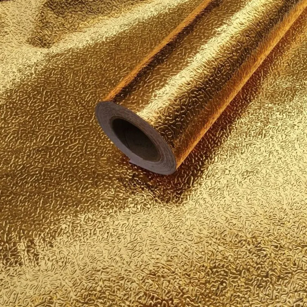 Kitchen Oil Proof Waterproof Stickerr Aluminum Foil Gold  Self Adhesive Wall Sticker Kitchen Decor Wallpapers DIY (10)