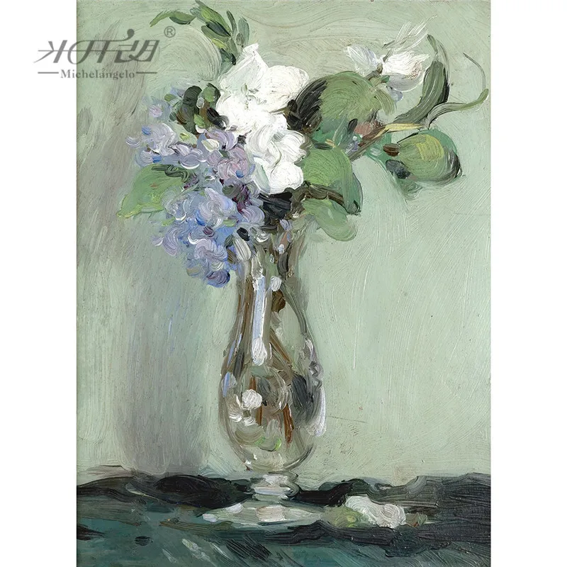 Michelangelo деревянные пазлы 500 1000 штук старый мастер Edouard Manet цветы в хрустальной вазе живопись обучающая игрушка
