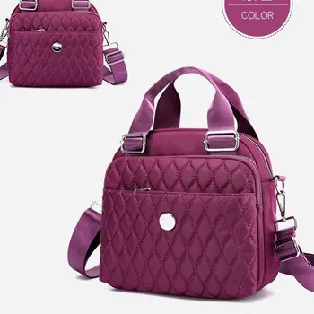 

Waterproof Fabric Women Backpack Casual Solid Color School Backpack Shoulder Bag for College Girls Fashion Plaid Messenger Tote