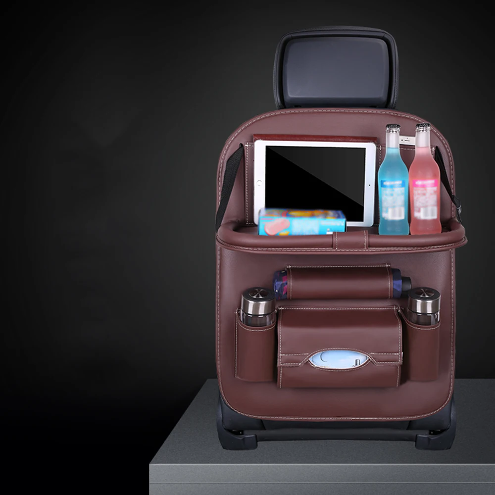 Новая Автомобильная сумка на спинку кресла складной настольный лоток дорожный органайзер для хранения коврик для напитков стул для хранения компактный чехол для автомобильного сиденья сумка для хранения