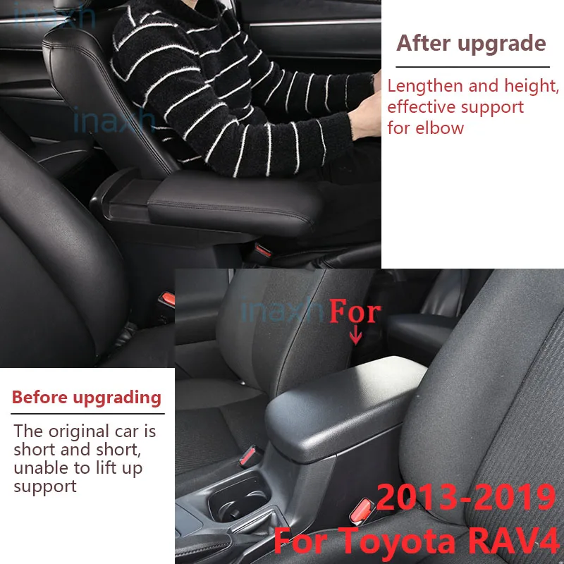 thumbnail image 2 of INTGET Center Console Armrest Cover For Toyota RAV4 Black Neoprene 2 of 14