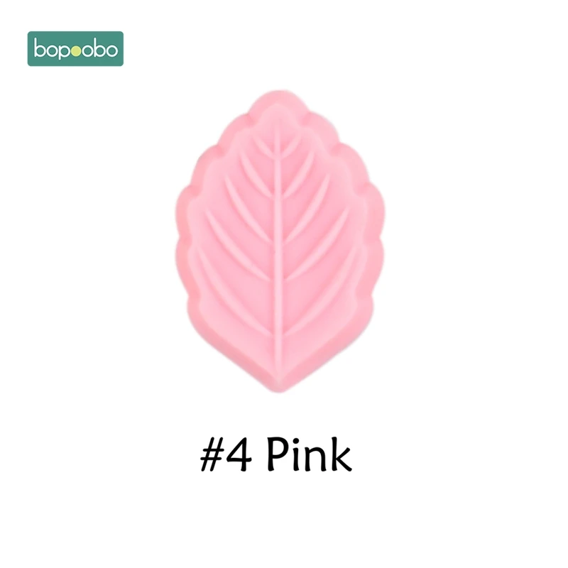 Pink Leaf Bopobo 5 шт. Детские Прорезыватели силиконовые листья пищевого качества Прорезыватель DIY кормящих жевательных игрушек детские аксессуары для прорезывания зубов Силиконовые Бусины - Цвет: Pink Leaf