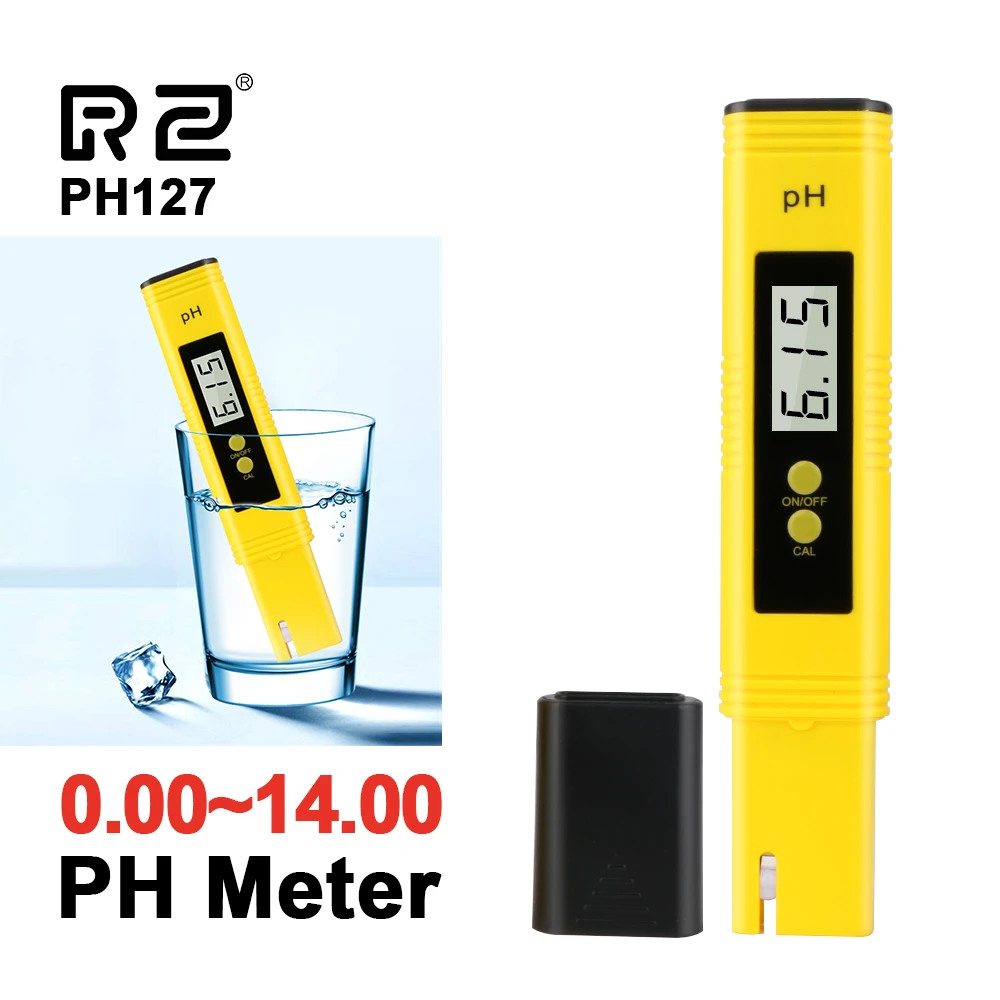Aquariums PH Meter 0.01 PH High Accuracy Water Quality Tester with 0-14 PH Measurement Range for Household Drinking Water Swimming Pools Digital PH Meter