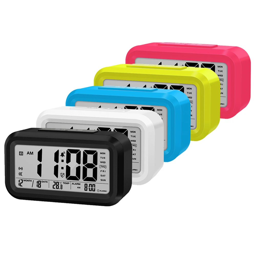 

Talking Clock Speaking Time and Temperature Digital Snooze Alarm Clock with Thermometer Calendar Backlight