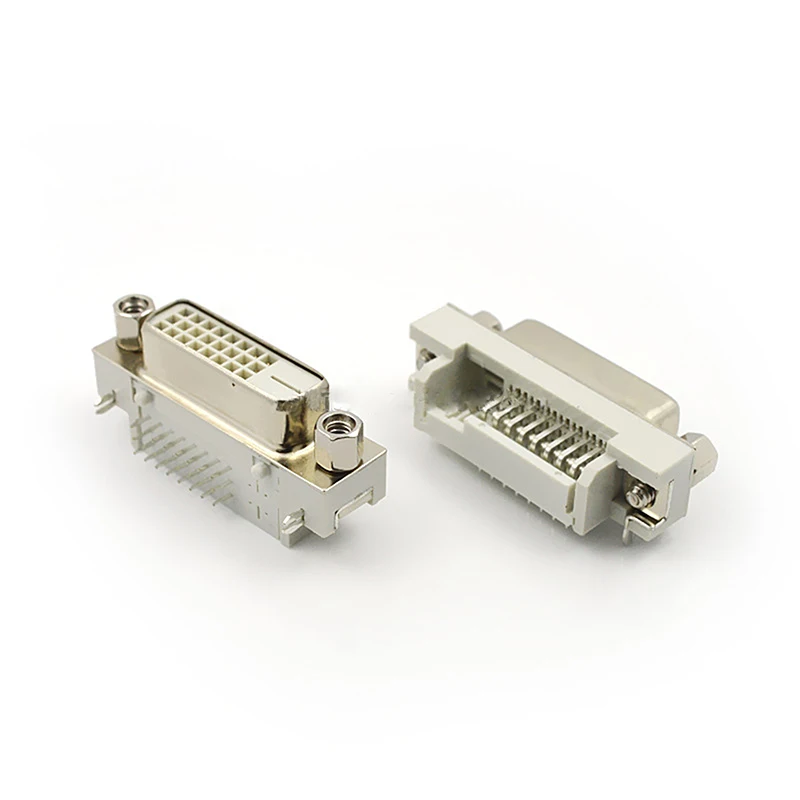 DVI24 + 1 разъем DVI гнездовой держатель 90 градусов заклепочная видеоштепсельная