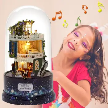 

Plastics High-Performance Creative DIY Music Dollhouse DIY Music Box Puzzle Music Box Crafts Miniature Collectibles Ornaments