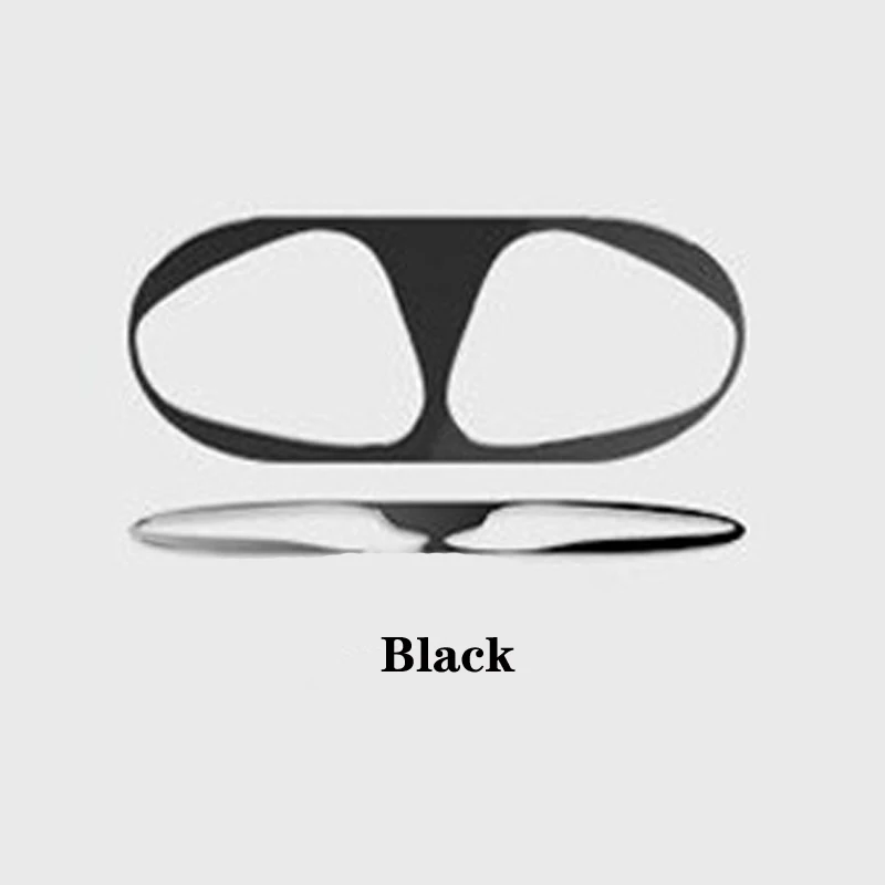 Black for Airpods 1 1 Набор, металлический пылезащитный чехол-наклейка для Apple AirPods Pro, чехол для наушников, оболочка, защита кожи для AirPods, 3 аксессуара - Цвет: Black for Airpods 1