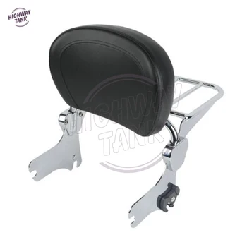 

Chrome Motorcycle Detachable Backrest Sissy Bar W/ Luggage Rack Case for Harley HD Touring Models 1994-2008