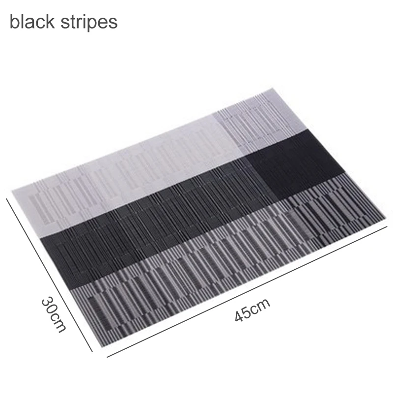 black stripes Прямоугольные настольные украшения, обеденные настольные коврики для кухни, аксессуары, водонепроницаемая чаша, тарелка, подстаканники, теплоизоляционная подкладка - Цвет: black stripes