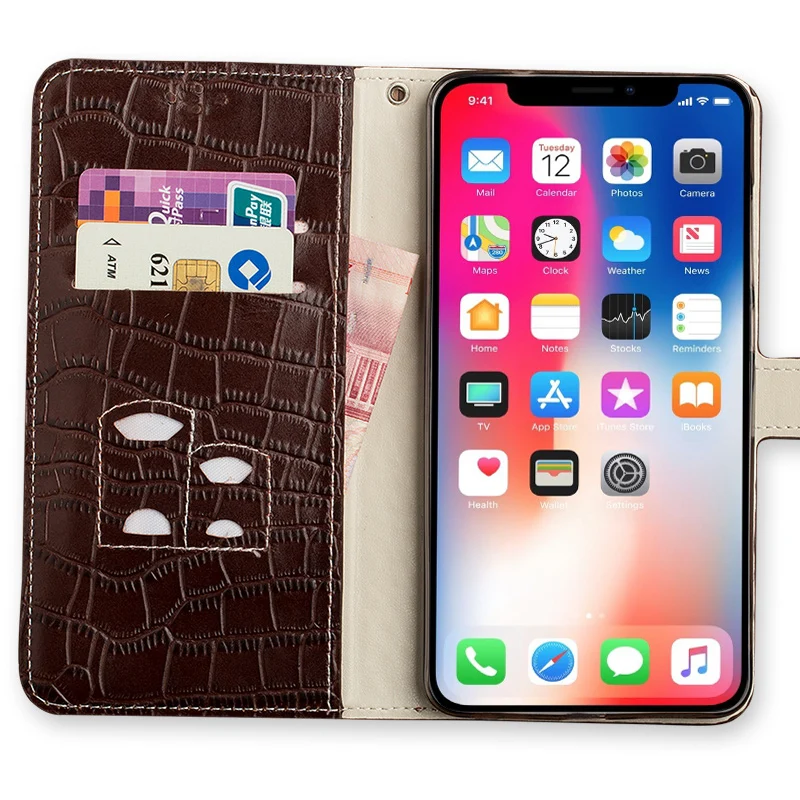 Флип-чехлы для телефонов iPhone 6 7 8 Plus X Xs Max, текстурированное покрытие из крокодиловой кожи для iPhone 6 6S plus 6p 7p 8 p, чехол