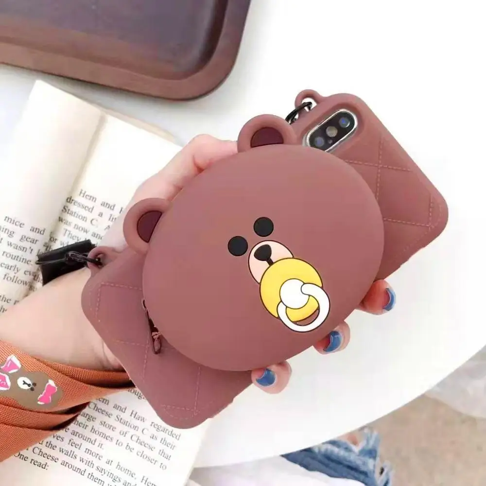 Чехол для телефона EPENA Super Cute bear iphone 11 pro XR XS Max 7 8 plus 6 6S Plus мягкий чехол с объемным