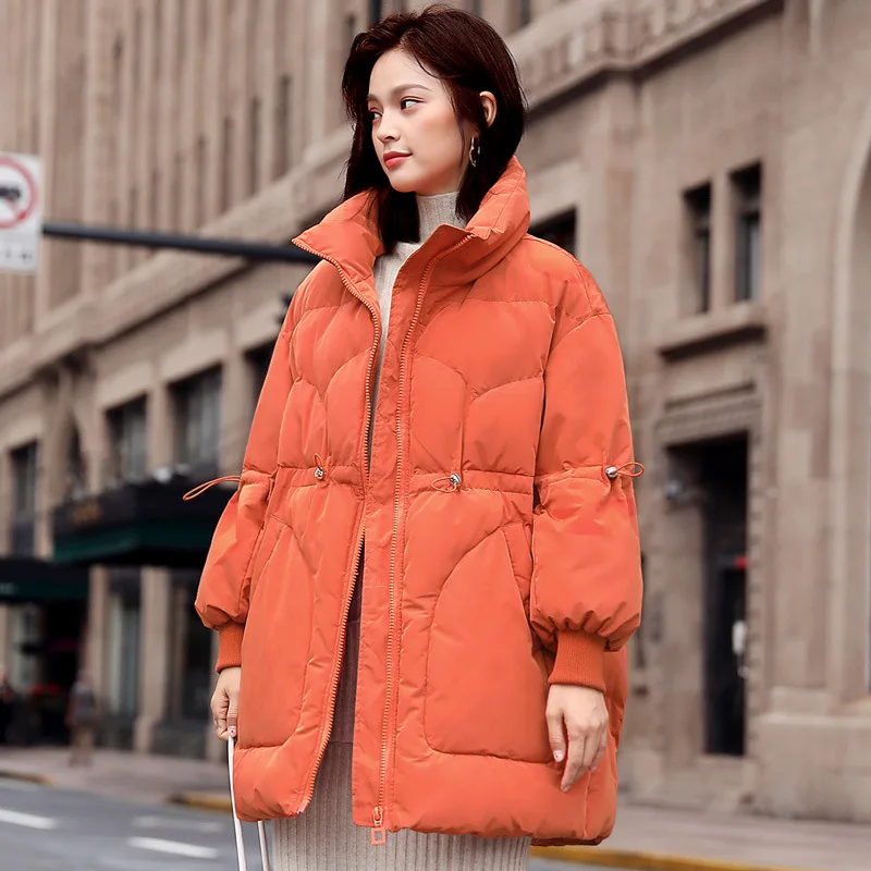 

2019 Winter New Style WOMEN'S Dress Korean-style Loose-Fit Stand Collar Cotton-padded Clothes Women's Thick Warm Cotton Coat Ysx