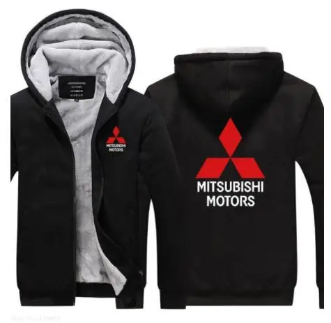 Winter Men Casual Mitsubishi sweatshirt Fleece zipper hoodies coat Man new arrived jackets