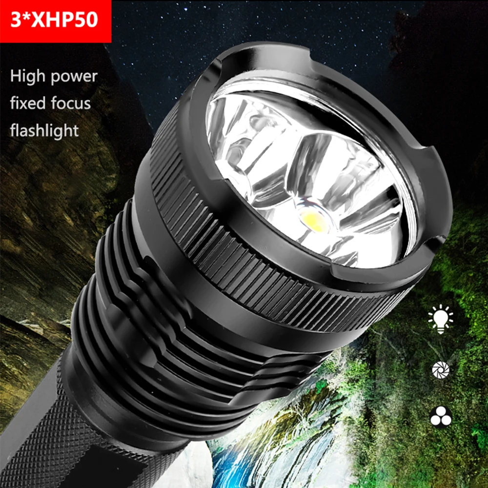 Светодиодный фонарь Xlamp 3* XHP50 светодиодный Мощный тактический светодиодный фонарь Водонепроницаемый фонарь 18650 перезаряжаемый аккумулятор