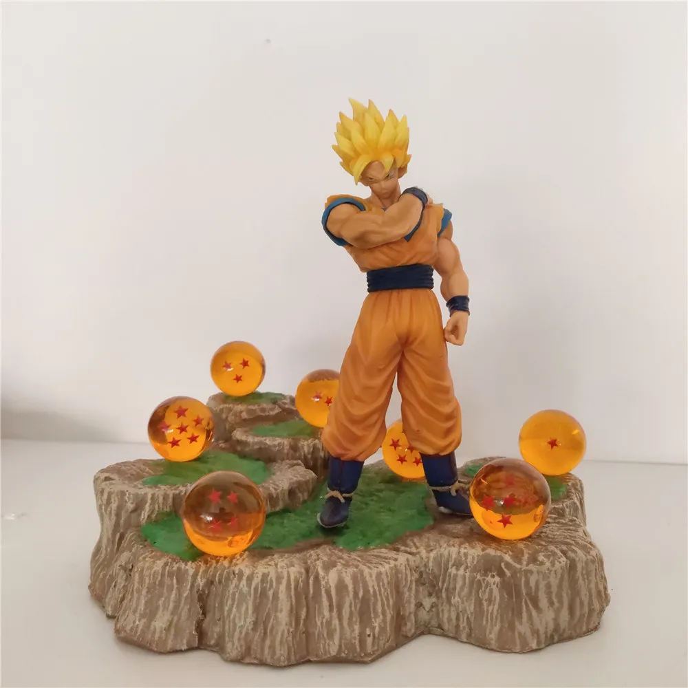 Anime Dragon Ball Z Figures Action Son Goku ROS Super Saiyan PVC Toys Esferas Del DBZ Model Figurine Ball Base Collection Doll