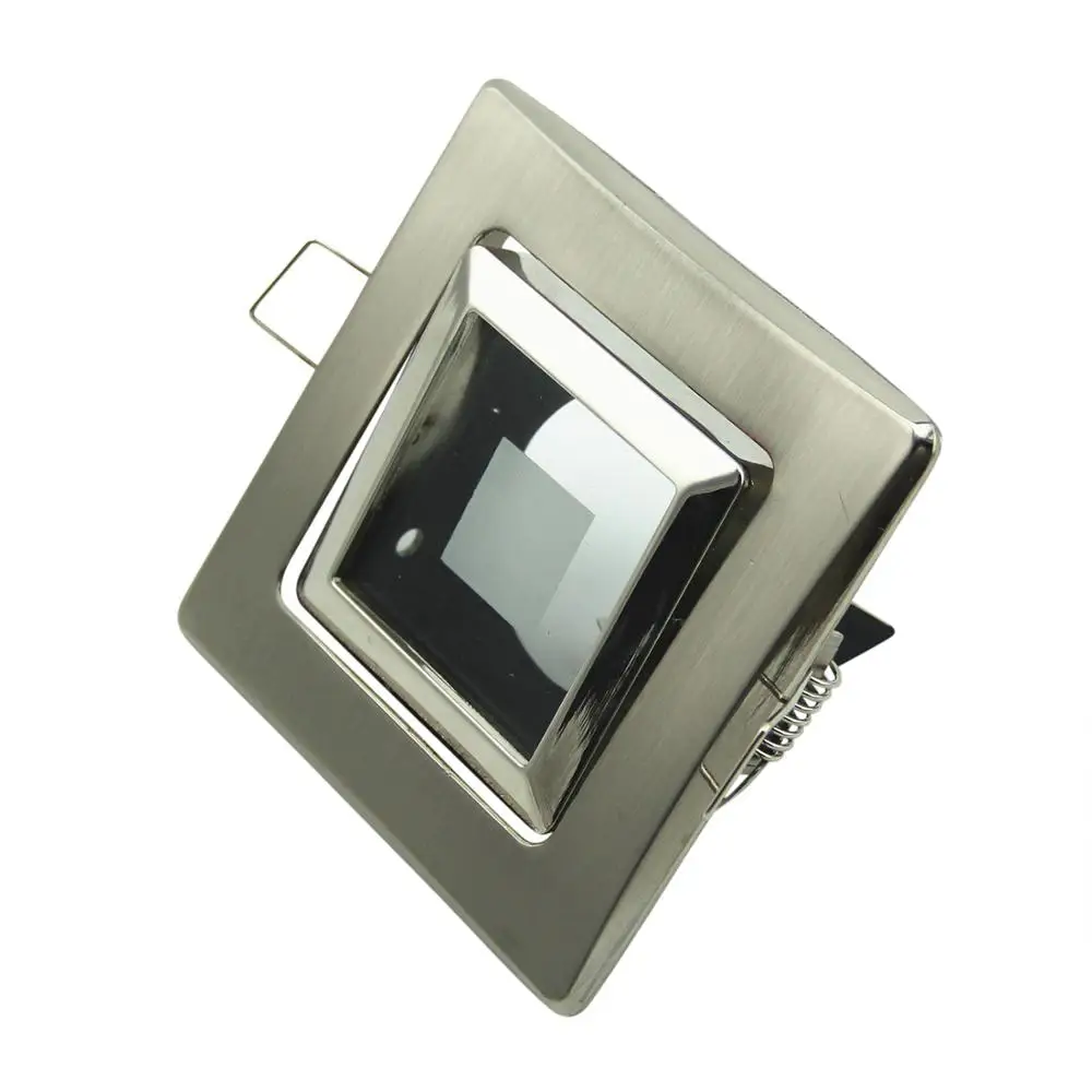 Zinc Alloy Square white/Satin Nickel MR16 GU10 LED Spotlight Trim Ring Fixture Fittings Led Ceiling Lamp Frame Cutout 85mm | Лампы и