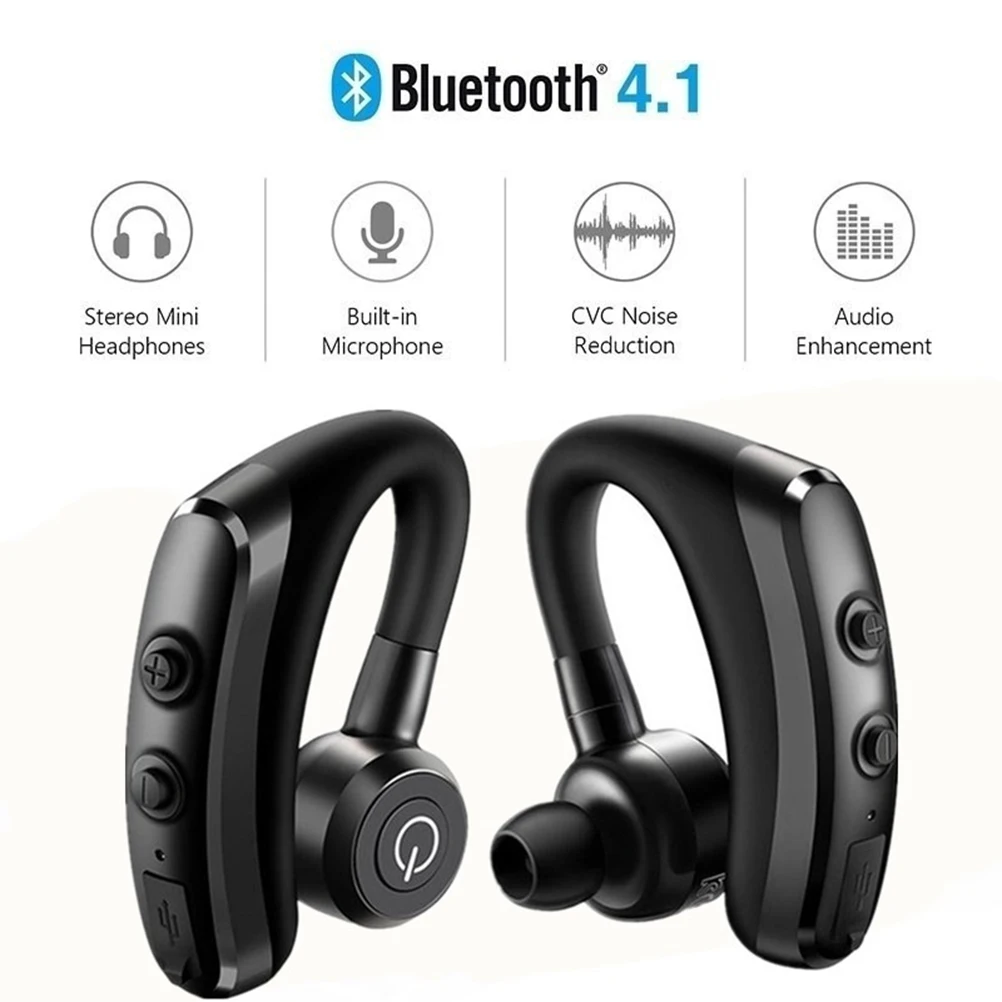 Wireless Bluetooth Headset Sports Headset Mic Voice Control Stereo Noise Cancellation Headphone Portable Business Music Headset