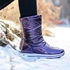 Women Patent Leather Waterproof Platform Boots Female Rubber Antislip Winter Shoes Ladies Mid-calf Snow Boots Botas Mujer ► Photo 3/6