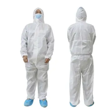 

Disposable Working Coveralls Waterproof Hooded Raincoat Overalls Anti-Oily Dust-Proof Paint Spray Clothing Protective Work