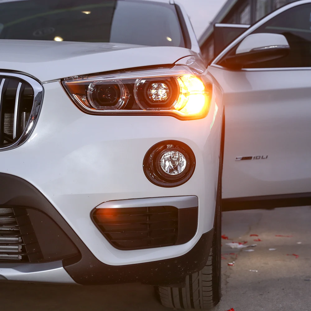 2 шт. для BMW X1 F48 2016 2018 углеродное волокно ABS Хром Передняя противотуманная фара