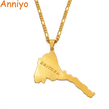 

Anniyo Eritrea Map Pendants & Necklaces Chain Women Men/Map of Eritrea Gold Color Jewelry Africa Necklace Ethiopia #004101