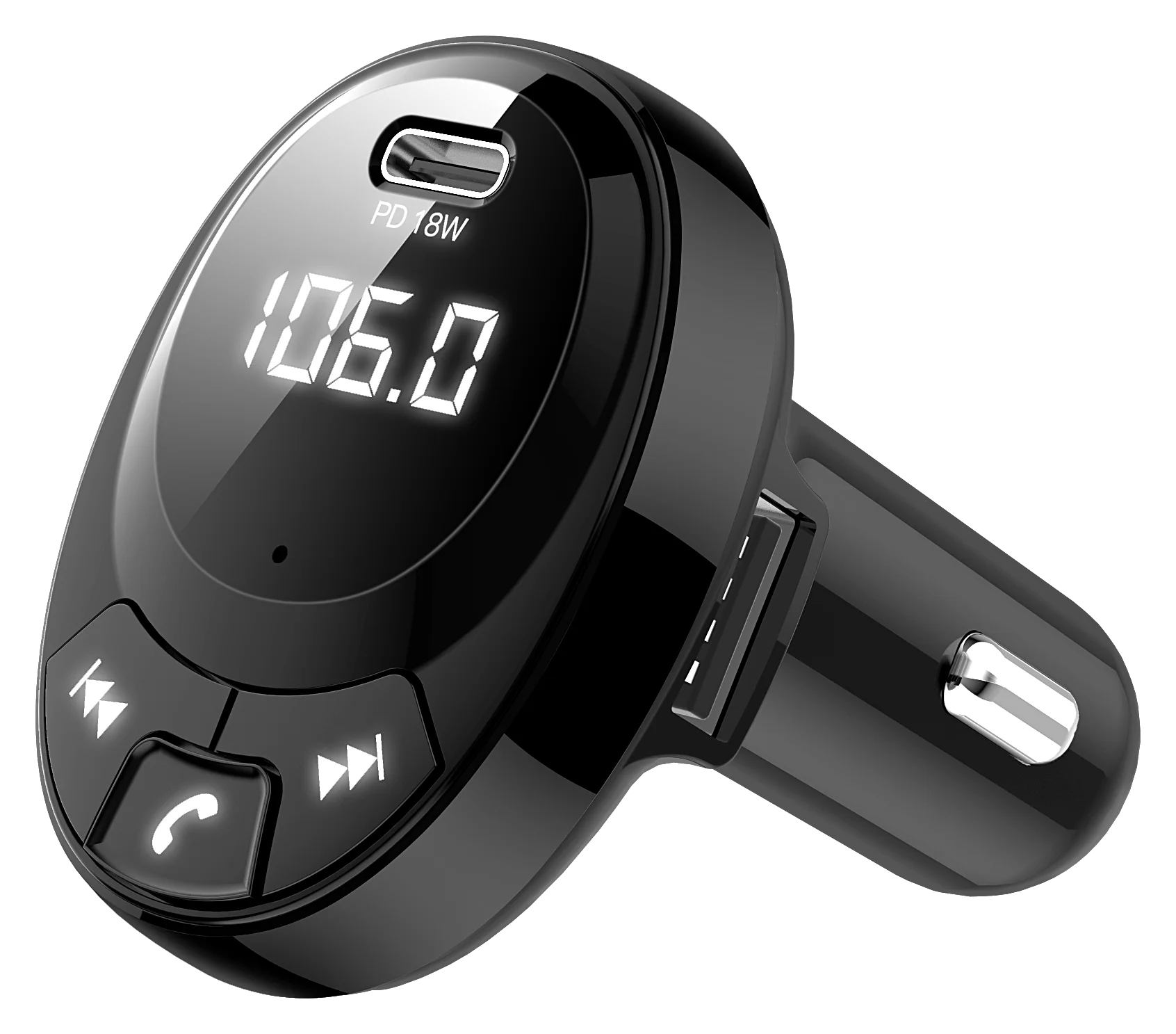 Автомобильный Bluetooth вспомогательный приемник автомобильный mp3-плеер Быстрая зарядка двойной зарядное устройство USB TF карта bluetooth громкой связи bluetooth автомобильный комплект для автомобиля - Название цвета: black