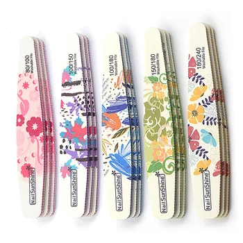 

100 Pcs/lot Flower Nail File 80/100/150/180/240 Washable Polishing Sanding File Buffer Manicure Nail Art Tool Nails Accessoires