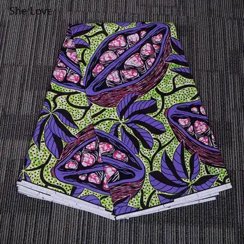 

She Love 1Yard African Real Wax Prints Fabric 100% Cotton Nigerian Women Dress Fabrics For Wedding Home Textiles Materials
