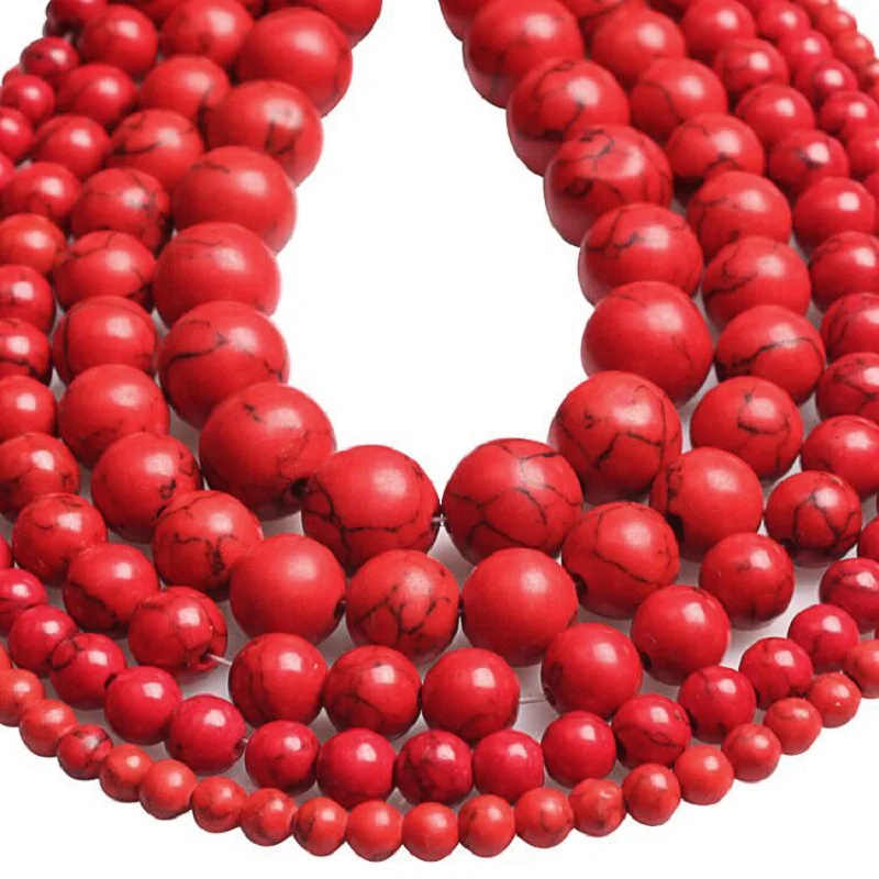Stone-Beads-Red-Turquoises-Round-Loose-Beads-4-6-8-10-12mm-DIY-Bracelet-Necklace-For