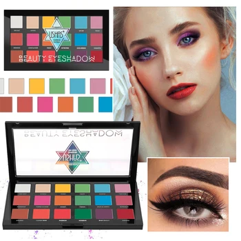 

18 Colors Waterproof Eyeshadow Palette Matte Glitter Not Blooming Makeup Tray Long Lasting Shimmer Eyeshadow Brighten Eyes TSLM1