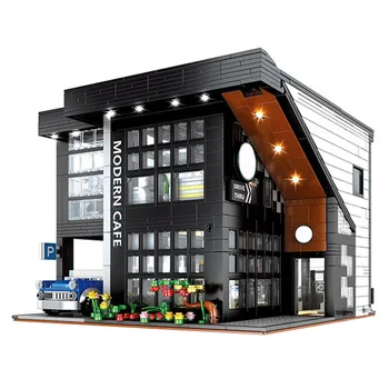 

2926 Pcs Bricks LED Modern Cafe Set Street View Creator Model Building Blocks Kids Birthday Christmas Gifts Toys